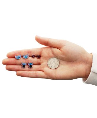 Lilo and Stitch Fashion Earring Set, 3 Pairs, Stud Earrings - Officially Licensed