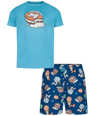 Boys' 4-7 Ice-Cream Printed Swim T-Shirt and Shorts, 2-Piece Set