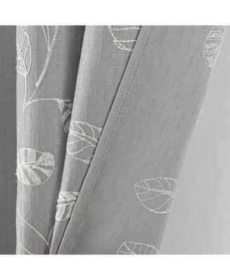 100% Polyester 140 GSM Reed Embroidered Grommet Curtain Panel
