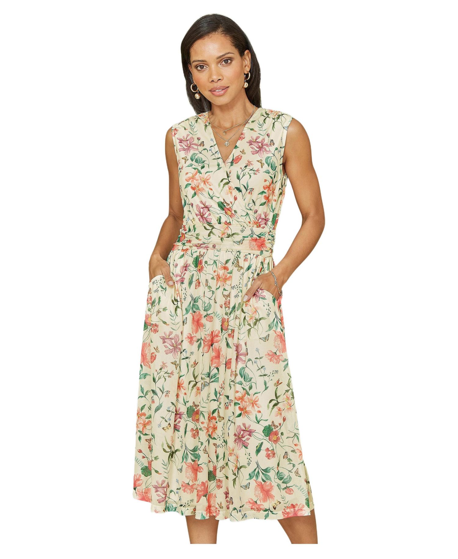 Women's Mesh Stretch Midi Dress