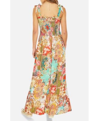 Women's Patchwork Split Hem Maxi Dress