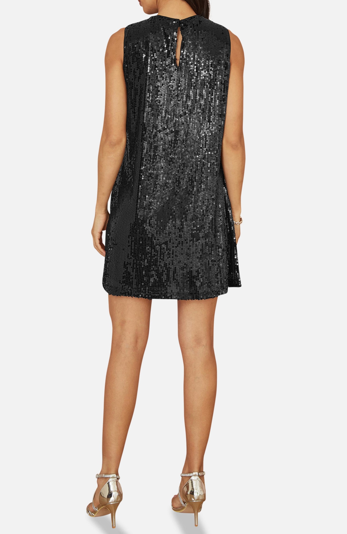 Yumi Women's Sequin Bow Tunic Shift Dress