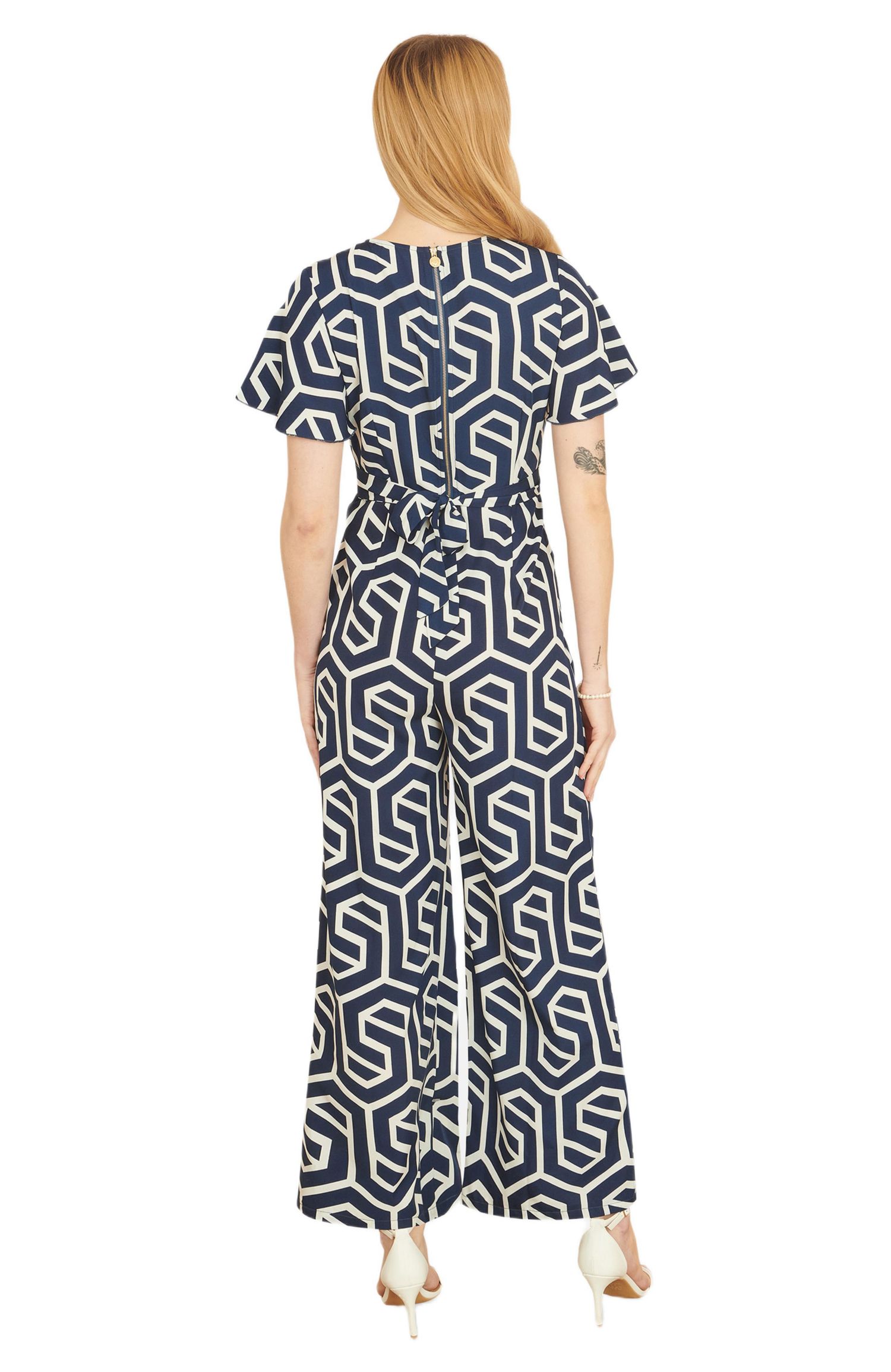 Women's Sculpting Wrap Wide Leg Maxi Jumpsuit