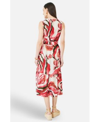 Women's Viscose Swirl Print Midi Dress