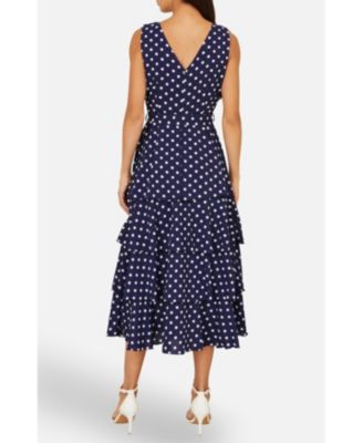 Women's Spot Tiered Midi Dress