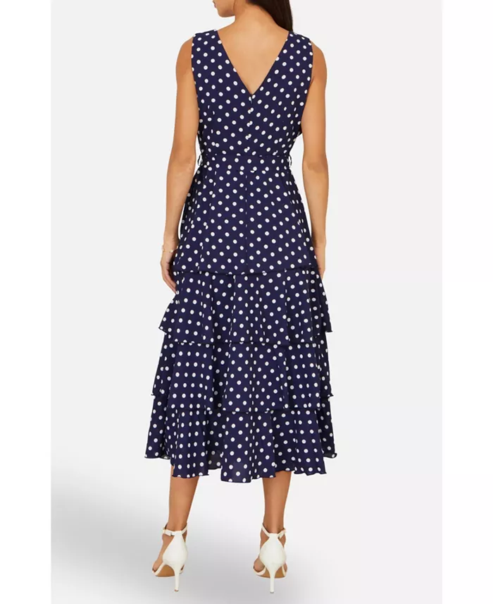Women's Spot Tiered Midi Dress - thumbnail 7