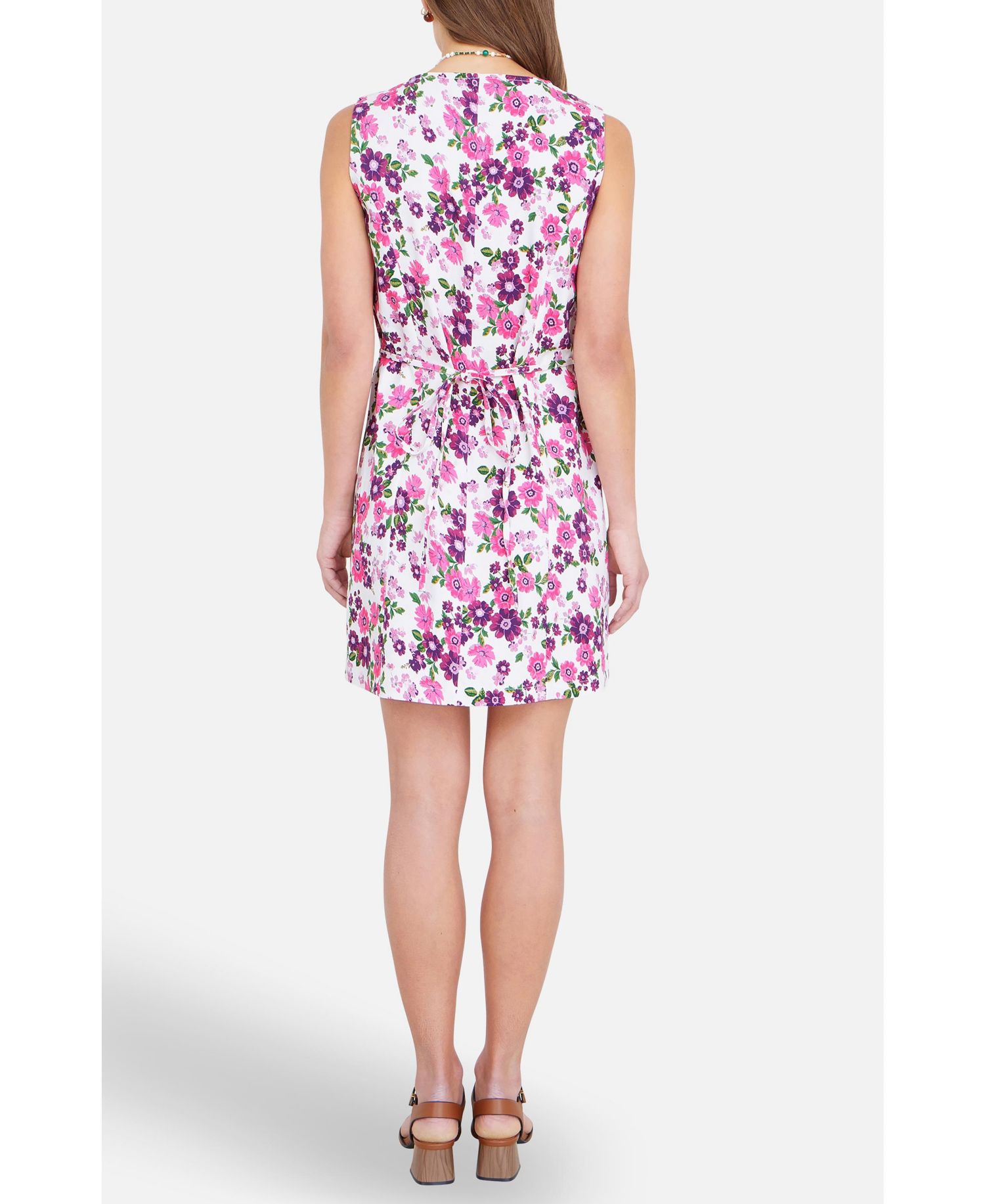 Women's Retro Floral Cotton Pinafore Dress
