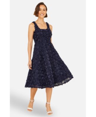 Women's Applique Floral Skater Dress