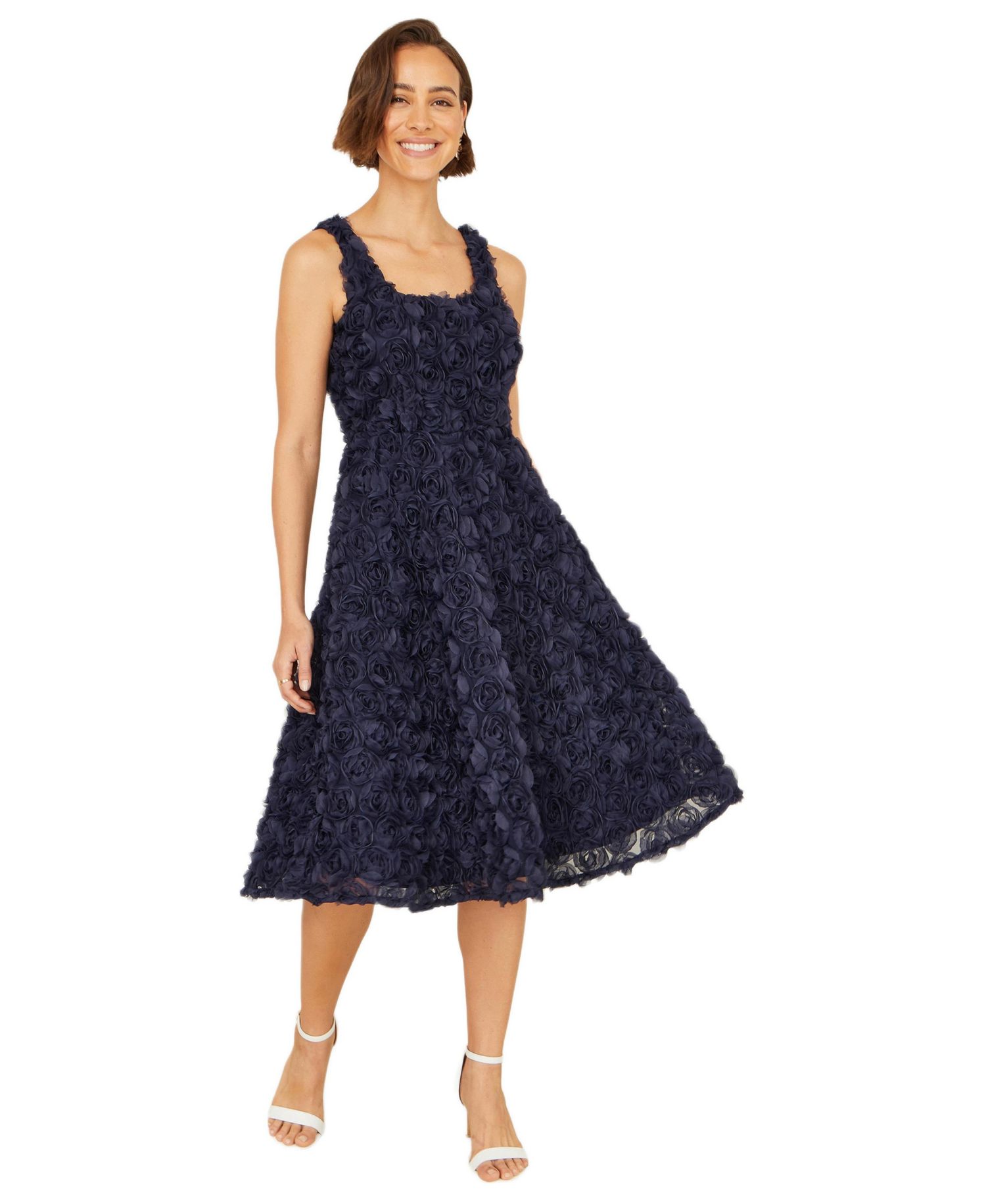 Women's Applique Floral Skater Dress