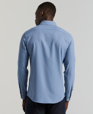 Men's Slim-Fit Stretch Solid Button-Down Twill Shirt