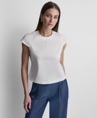 Women's City Ponte Cap-Sleeve Knit Top