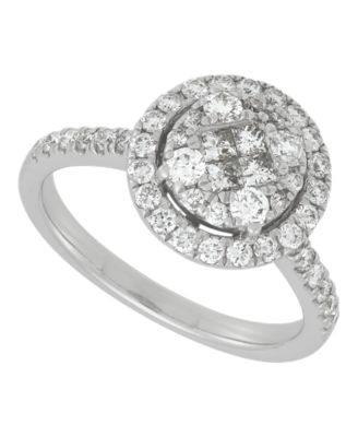 Diamond Cluster Engagement Ring (1 ct. t.w.) in 10k White Gold