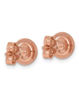 18k Yellow, White or Rose Gold Italian 8mm Textured Half Round Button Earrings 8x8mm Wide Stud Earring