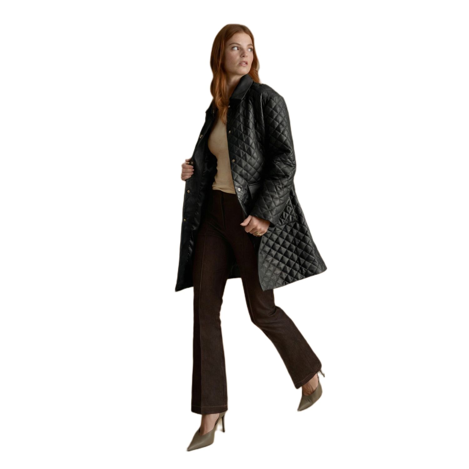Women's Holland Quilted Leather Coat
