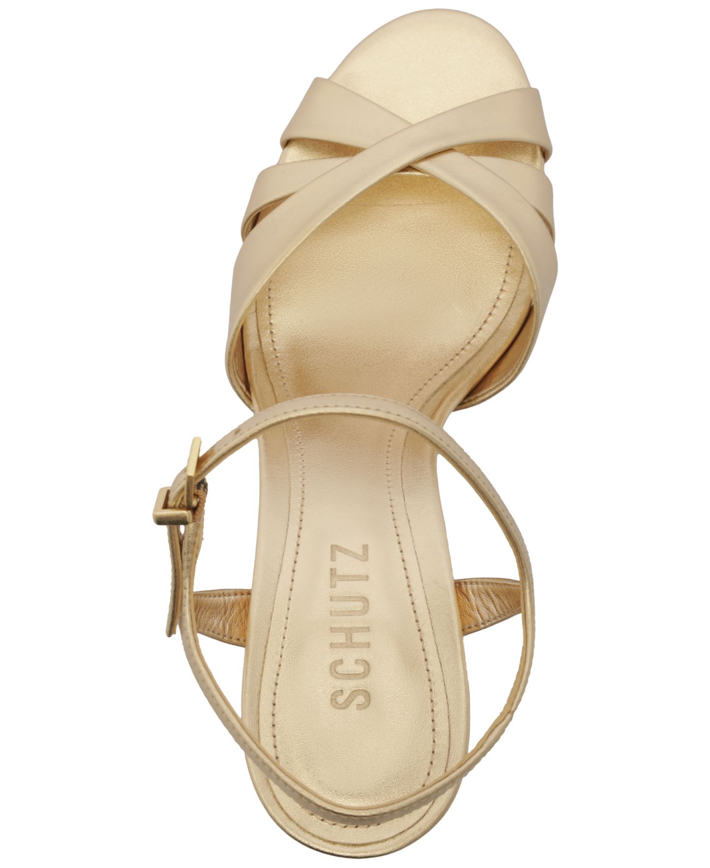 Женские сандалии Schutz Keefa Raffia High Block Dress Sandals, цвет: Platina — фото 4