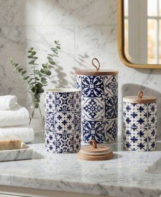 Blue Medallion 3 PC Canister Set