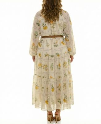 Plus Size Long-Sleeve Belted Maxi Dress