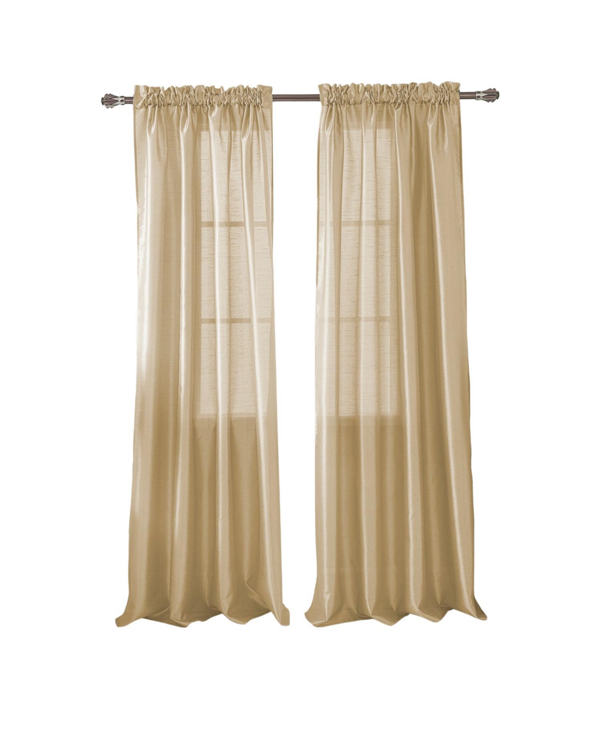 Rt Designers Collection 100% Polyester 82 Gsm Faux Silk Nikki Rod Pocket Curtain Panel