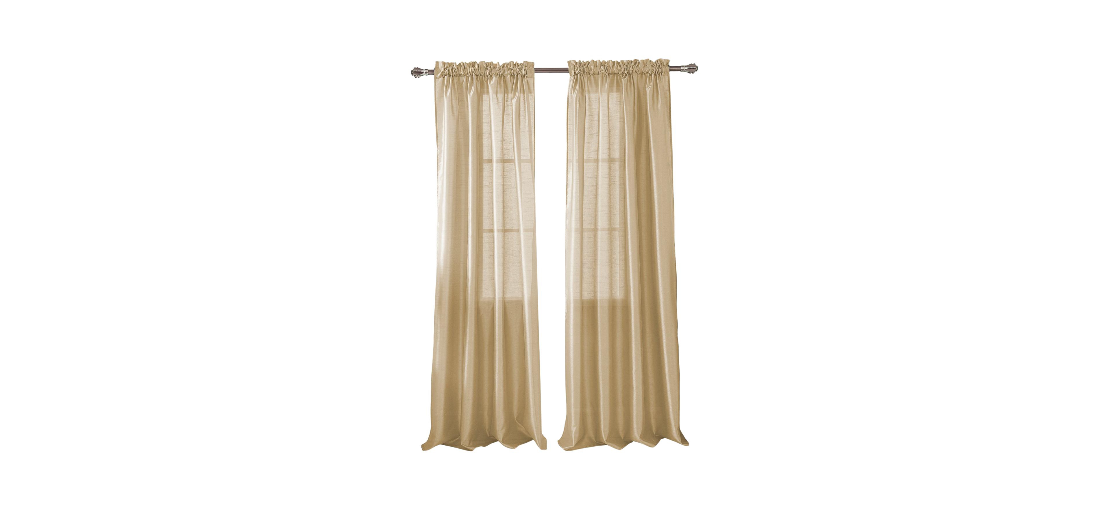 Rt Designers Collection 100% Polyester 82 Gsm Faux Silk Nikki Rod Pocket Curtain Panel