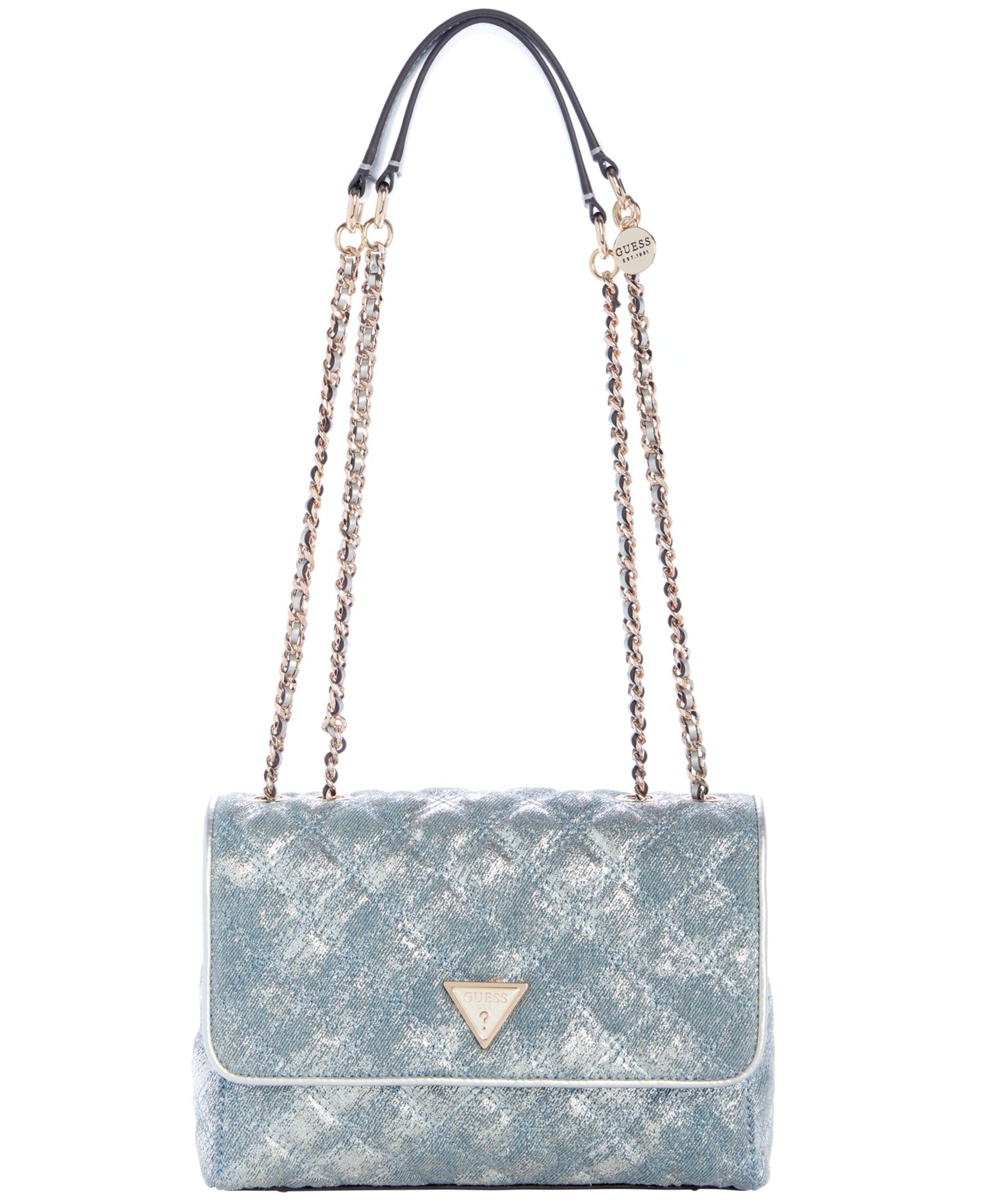 Женская сумка GUESS Giully Ii 2 Compartment Convertible Small Flap Handbag, цвет: Синий — фото 1