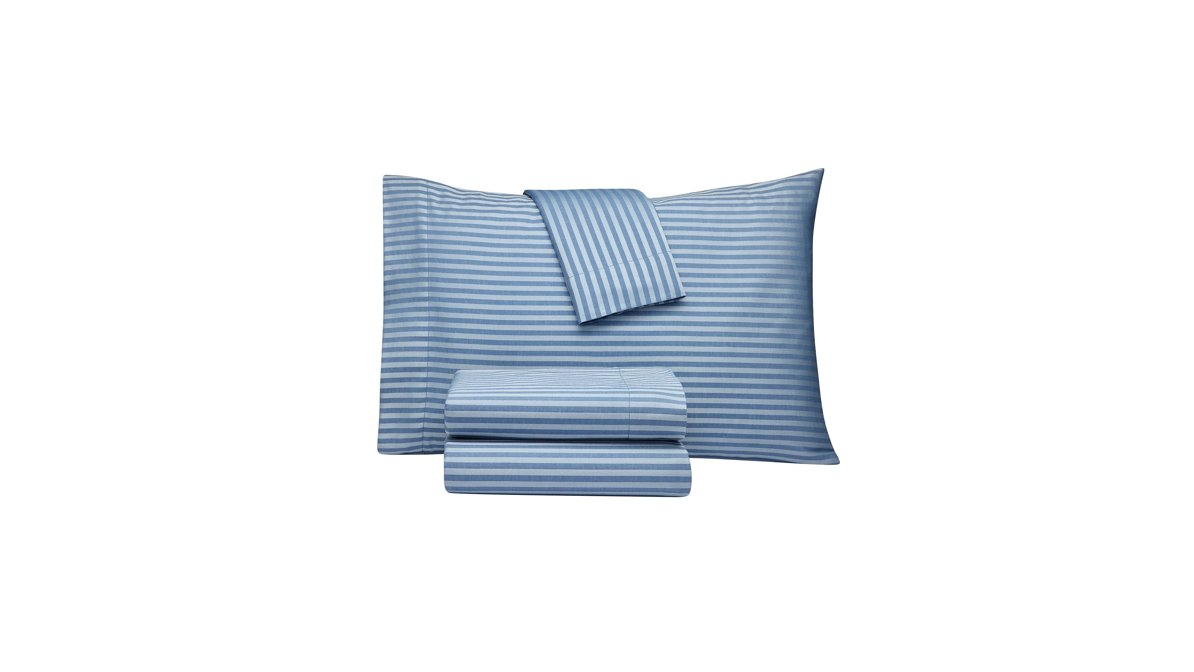 Macy's Dobby Stripe 200-Thread Count Cotton Blend 4-Pc. Sheet Set, King
