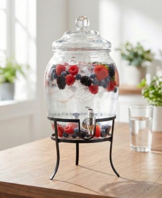 Fortuna 2 Gallon Beverage Dispenser with Metal Stand