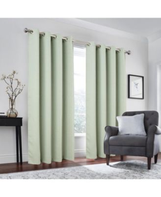 100% Polyester 190 GSM Tilley Revisible Blackout Grommet Curtain Panel 54" x 84" Sage