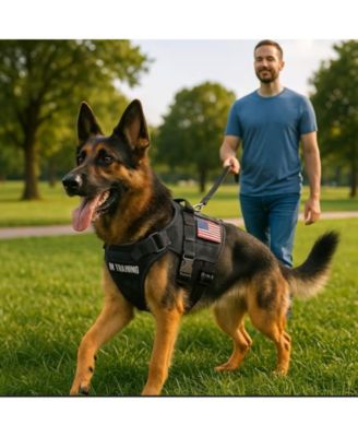 Durable Tactical Dog Harness for Medium and Large Breeds, Featuring an Adjustable Vest with Handle, Metal Buckle, Camouflage Patches