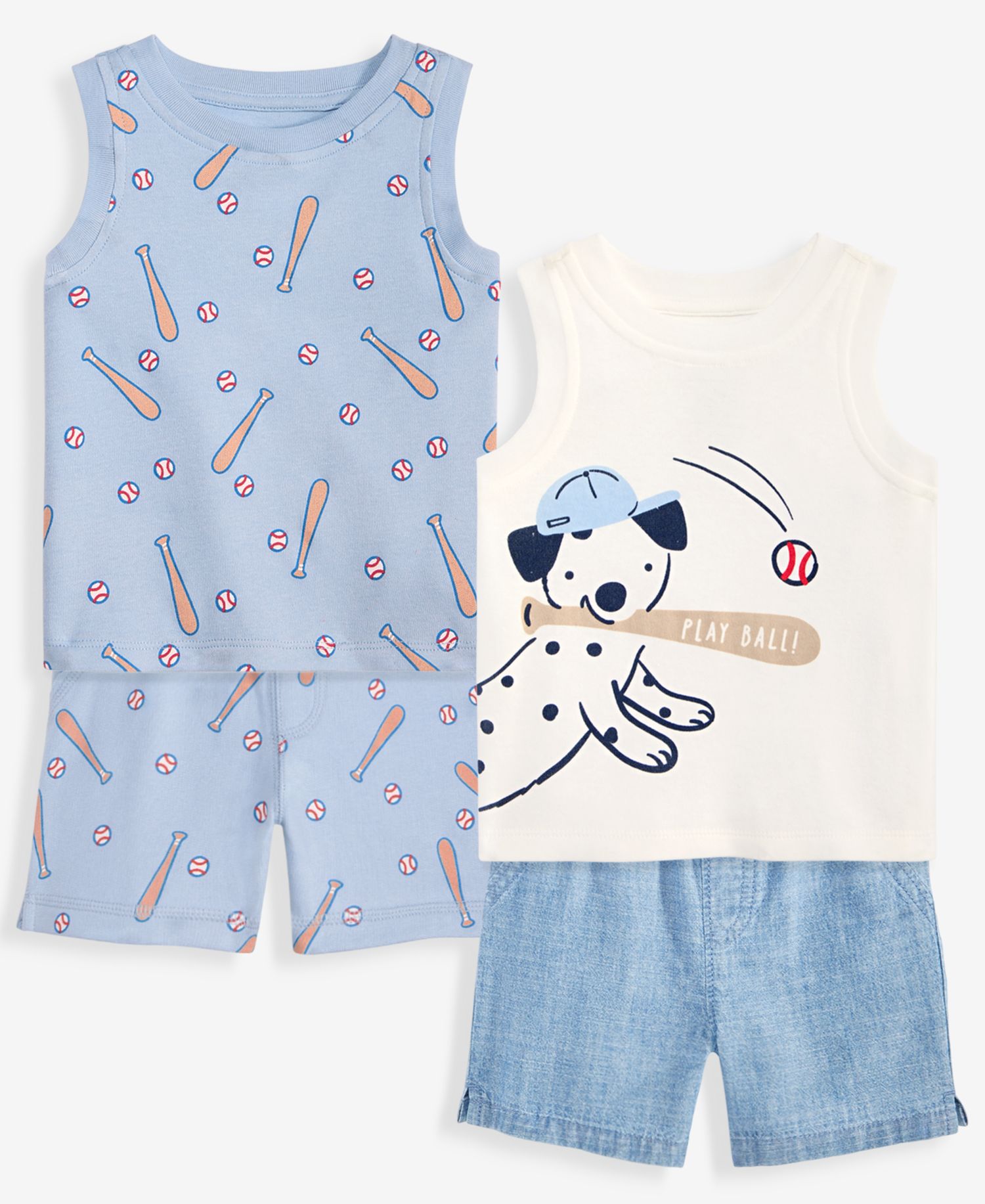 Baby Boys' 3M-24M Mix & Match Baseball Tank Tops & Shorts