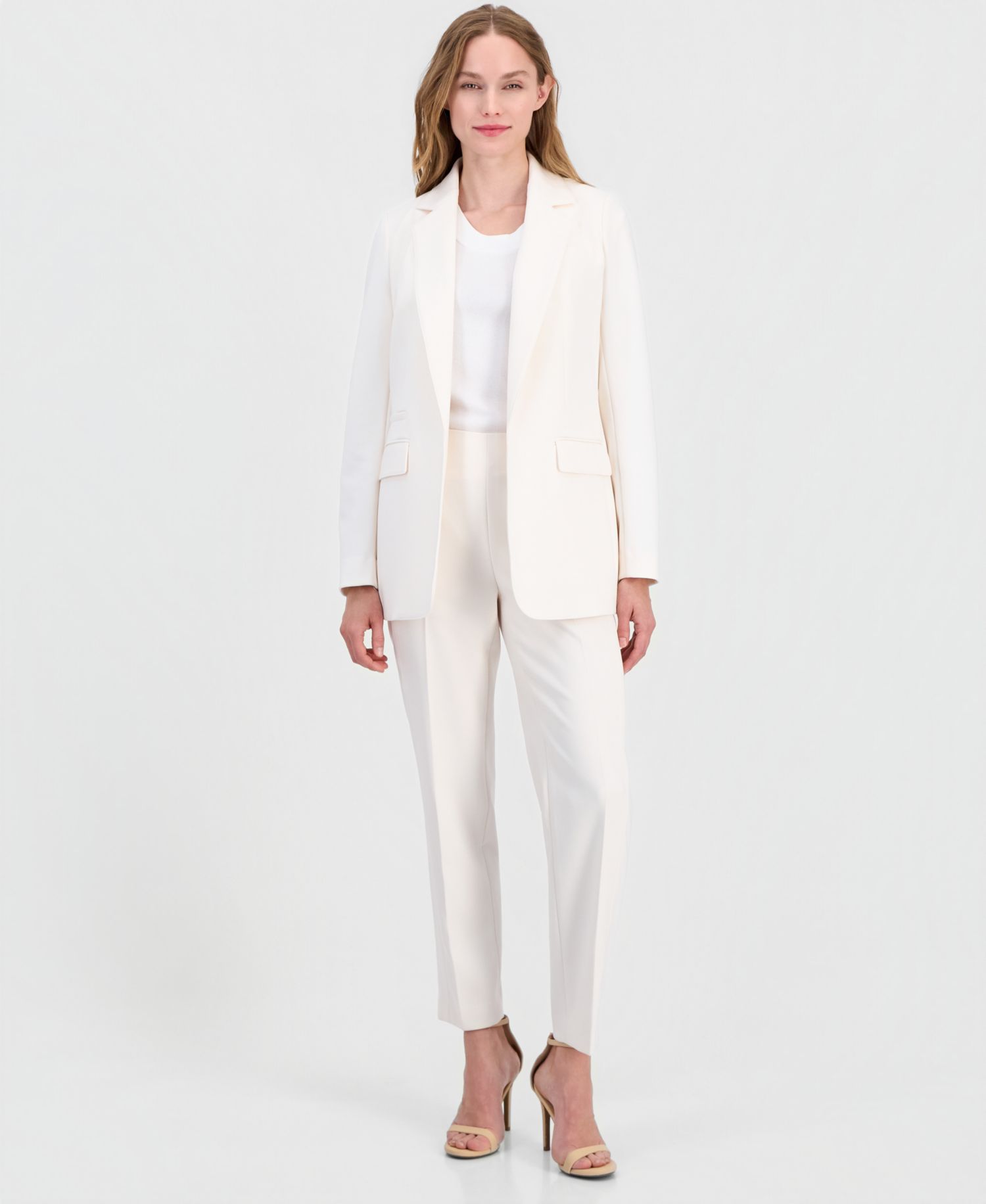 Women's Notch-Collar Open-Front Three-Pocket Blazer