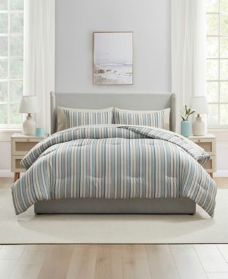 Luxury Soft Modern Striped Design 7-Pc. Comforter Set, Queen