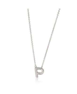 Sterling Silver Diamond Initial P Pendant