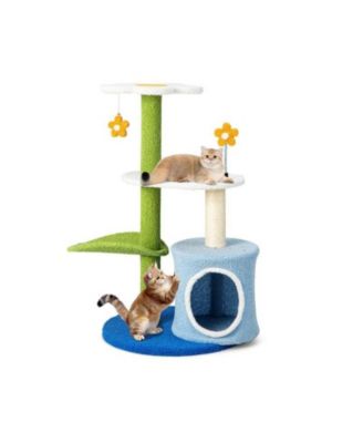 Cat Tree with Sisal-Covered Scratching Posts, Indoor Tower for Climbing & Exercise