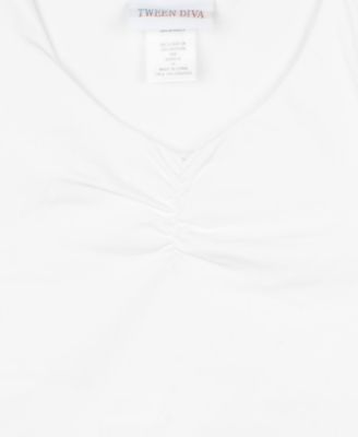 Girls' 7-16 Ruched Top and Mesh Active Skort, 2-Piece Set