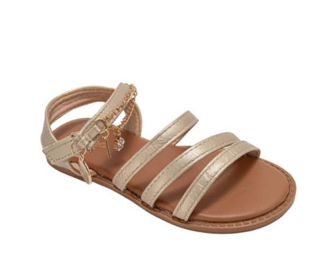 Сандалии Bebe Fashion Sandals - Dressy Shoes with Decorative Chain and Charms для девочек, цвет: Золотой
