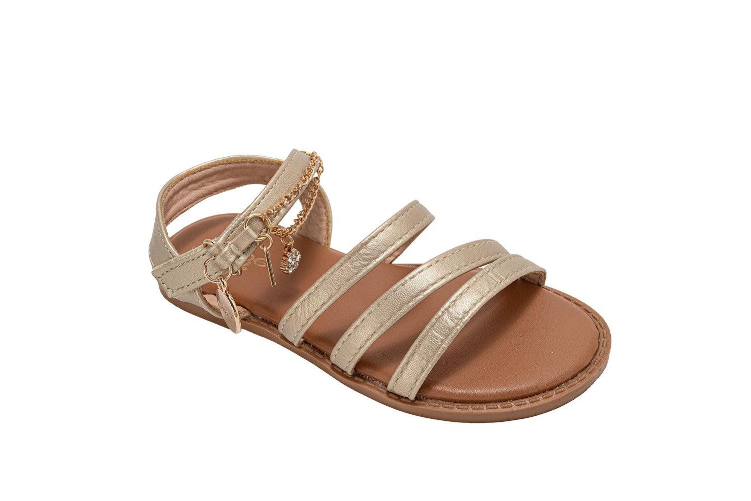 Girls Girl's Fashion Sandals - Dressy Shoes with Decorative Chain and Charms