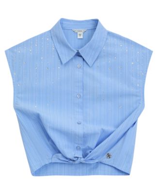 Girls' 7-16 Knot Poplin Shirt