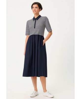 Women's Mixed Media Polo Dress