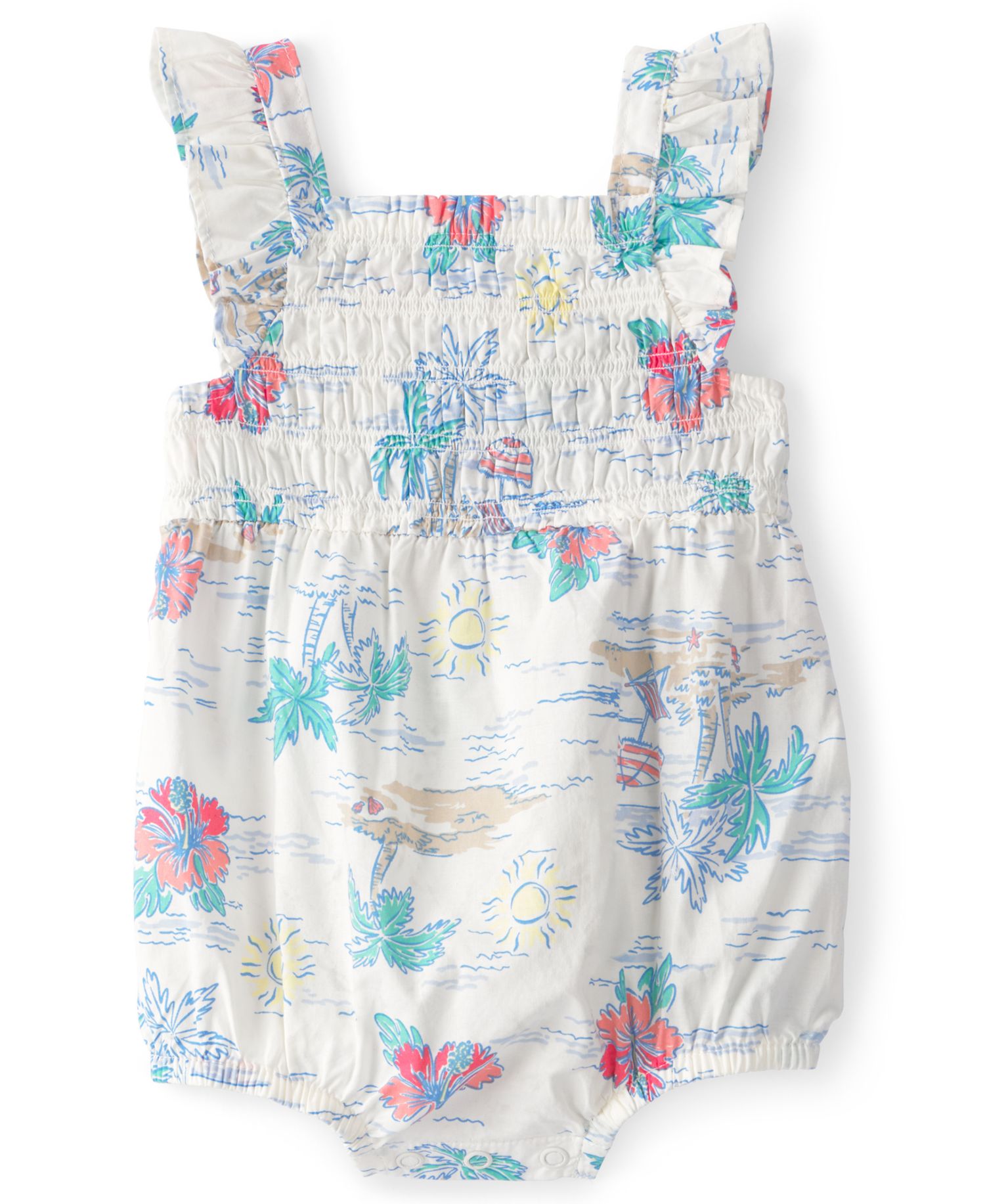 Baby Girls' Tropical Beach Sleeveless Romper
