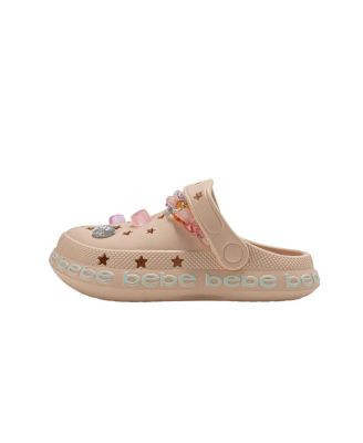 Little Girls EVA Clog with Chain with Logo Grosgrain Ribbon and Charms