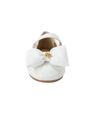 Toddler Ballet Flat with Puffy Bow and Cherry Charm