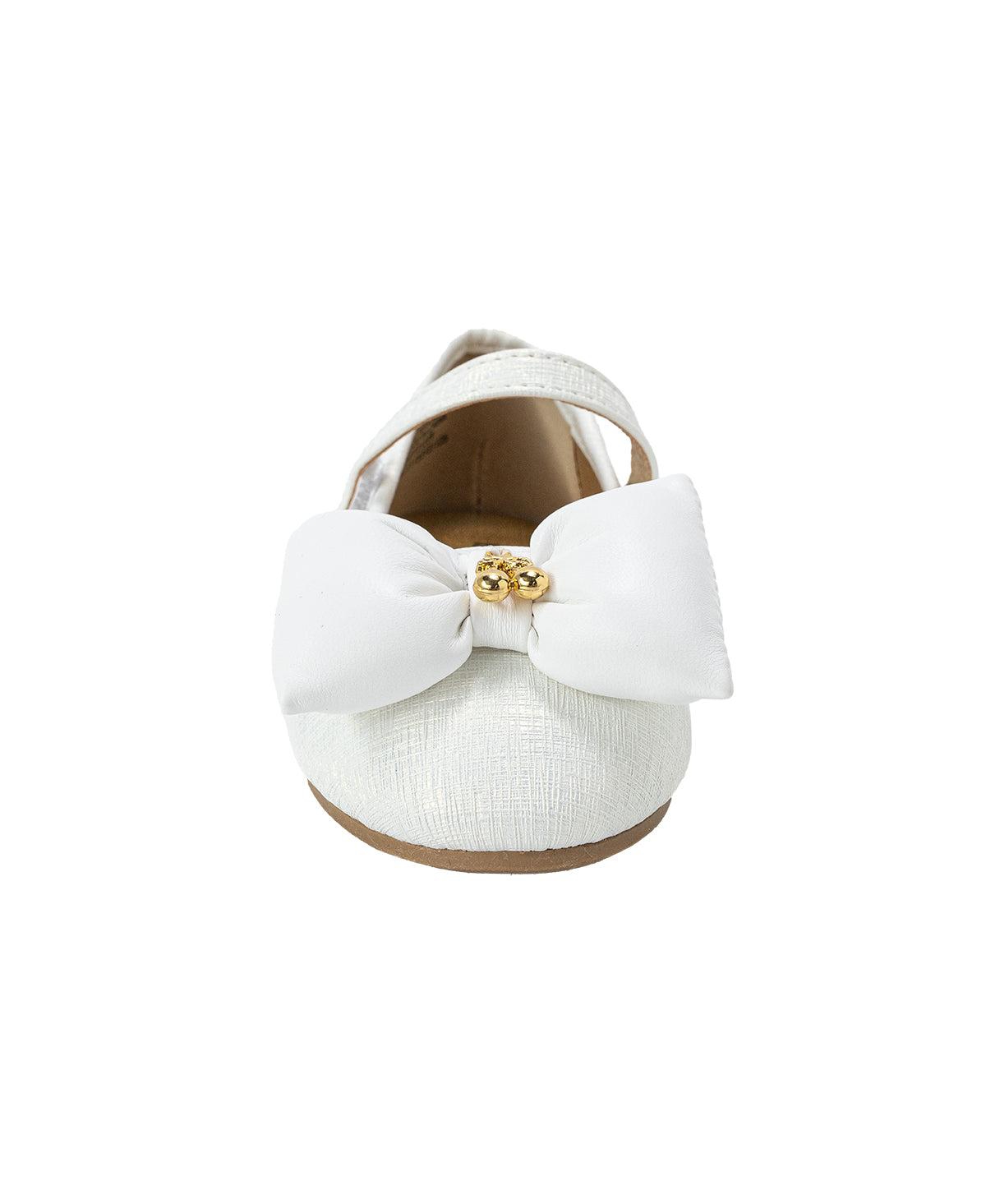 Bebe Toddler Ballet Flat with Puffy Bow and Cherry Charm