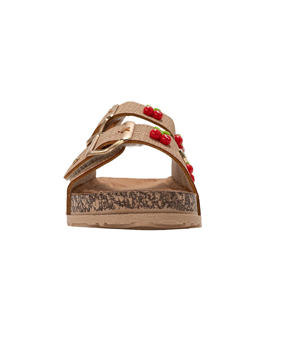 Bebe Girls Sandals - Comfortable, Easy Slide-On with Cherry Charm Detail