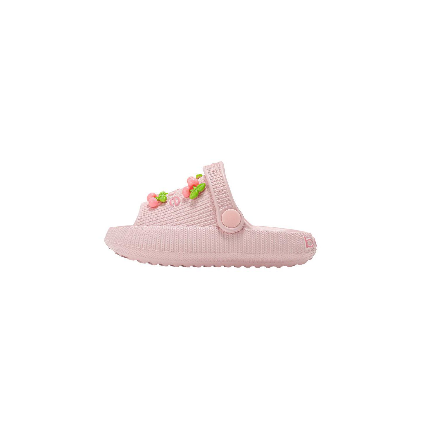 Детские лёгкие шлёпанцы Bebe из ЭВА с подвесками-вишенками для девочек, цвет: Розовый — фото 5