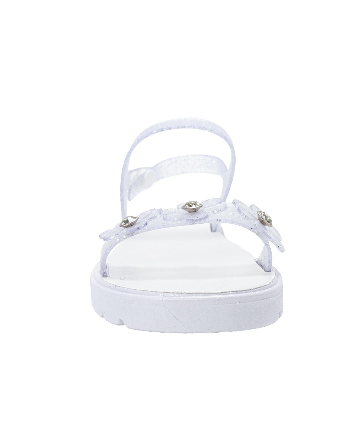 Bebe Girls Pcu sandal with Glitter Flower snd Rs