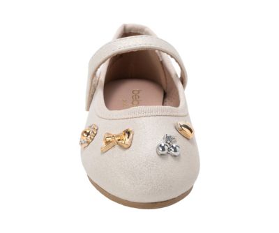 Toddler Shimmer PU Flats - Dressy and Comfortable Shoes with Charm Accents
