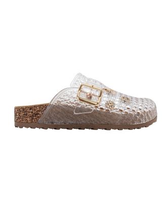 Girls Footbed Jelly Clogs - Easy Slip-On Design with Buckle and Charms