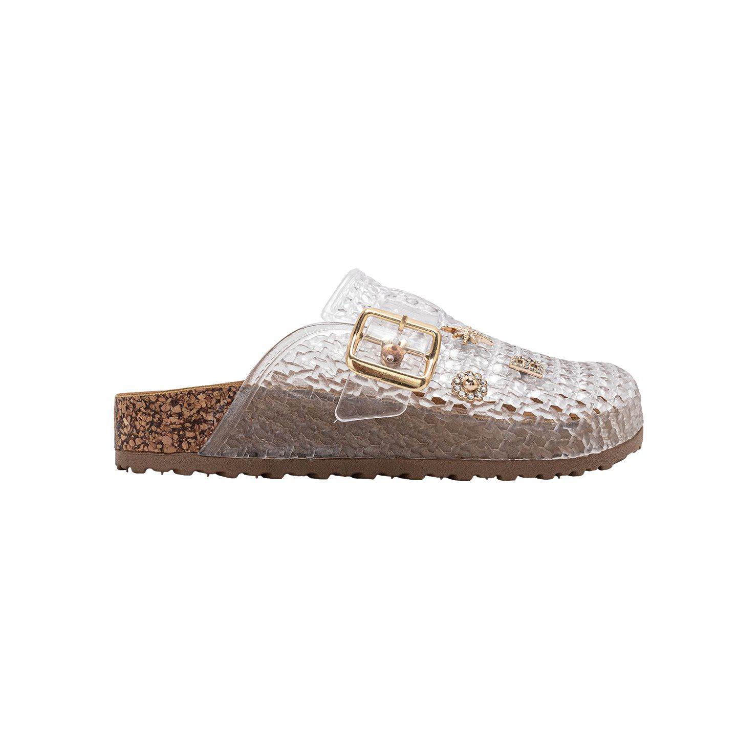 Сабо Bebe Footbed Jelly Clogs - Easy Slip-On Design with Buckle and Charms для девочек — фото 2