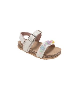 Girls Footbed Sandals - Comfortable Design & Beaded Ankle Strap