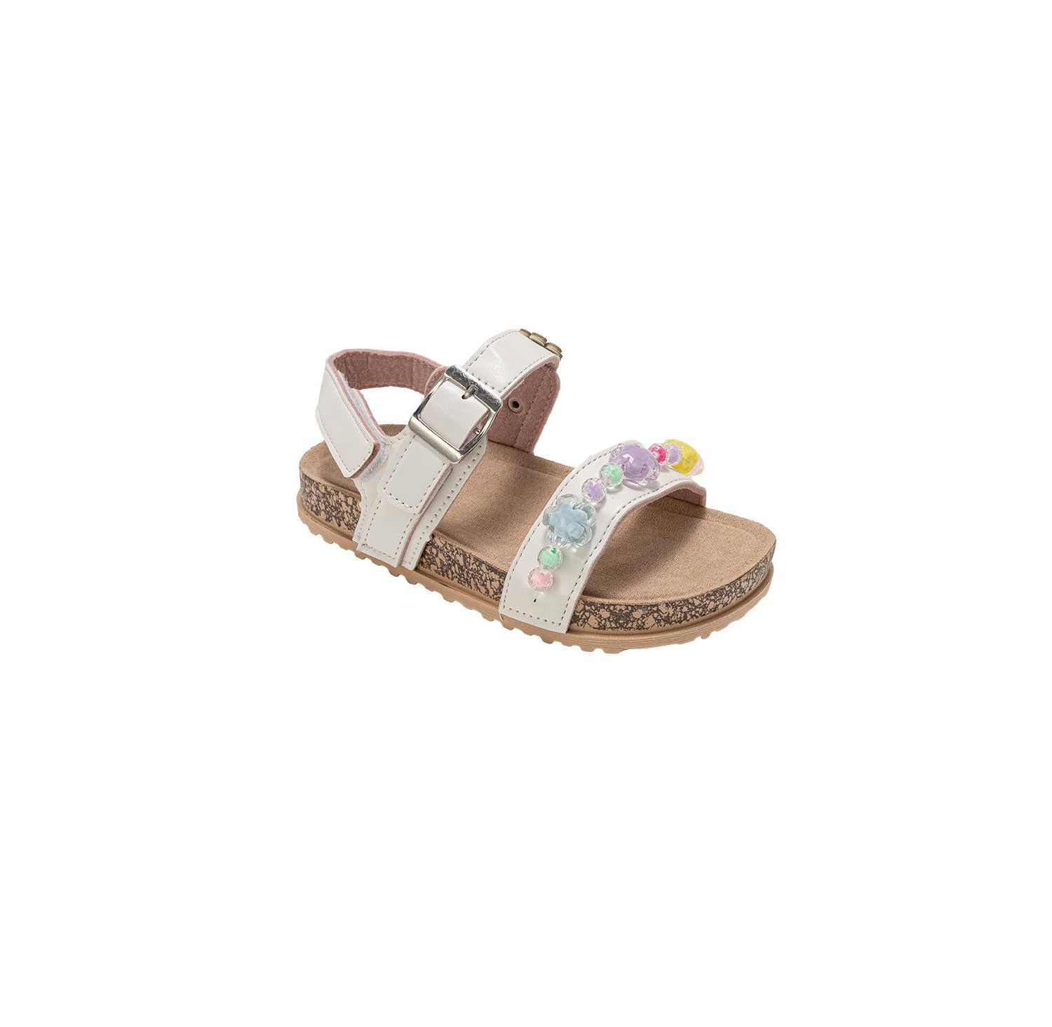 Little Girls Footbed Sandals - Comfortable Design & Beaded Ankle Strap